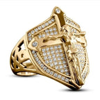 Jesus Christ christlicher Ring mit Strass