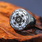 Ring Metatrons Würfel Silber b
