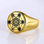 Ring Metatrons Würfel Gold a