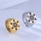 Ring Metatrons Würfel Gold a