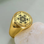 Ring Metatrons Würfel Gold b