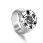 Ring Metatrons Würfel Silber a