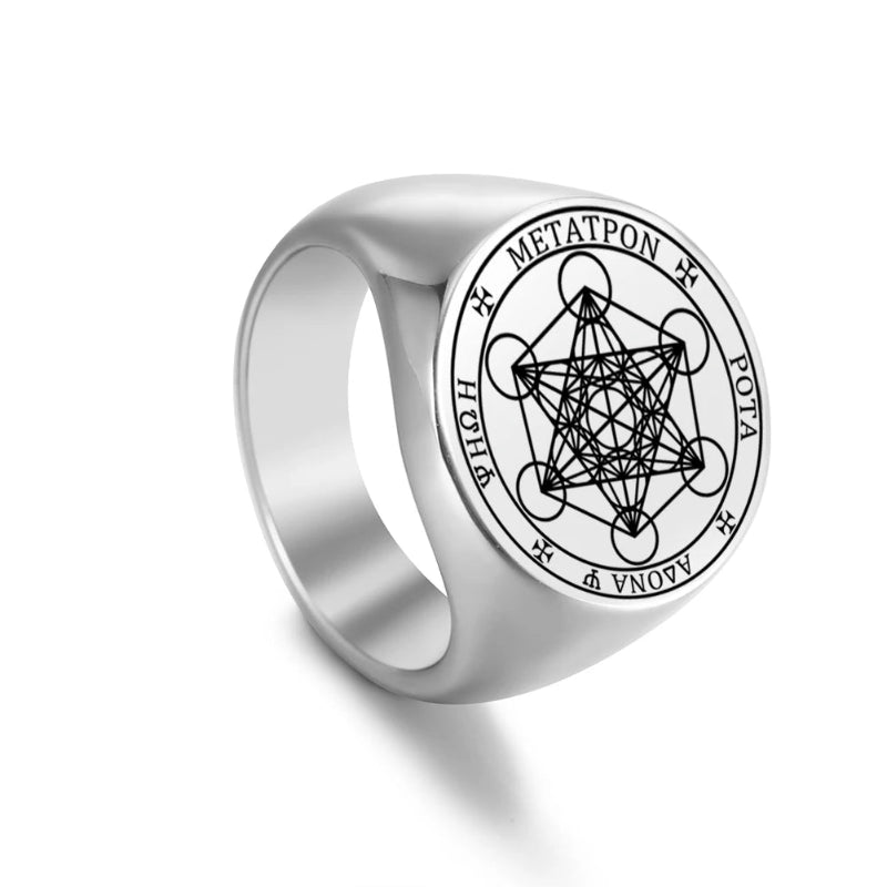 Ring Metatrons Würfel Silber b