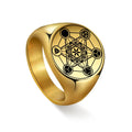 Ring Metatrons Würfel Gold a