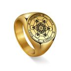 Ring Metatrons Würfel Gold b