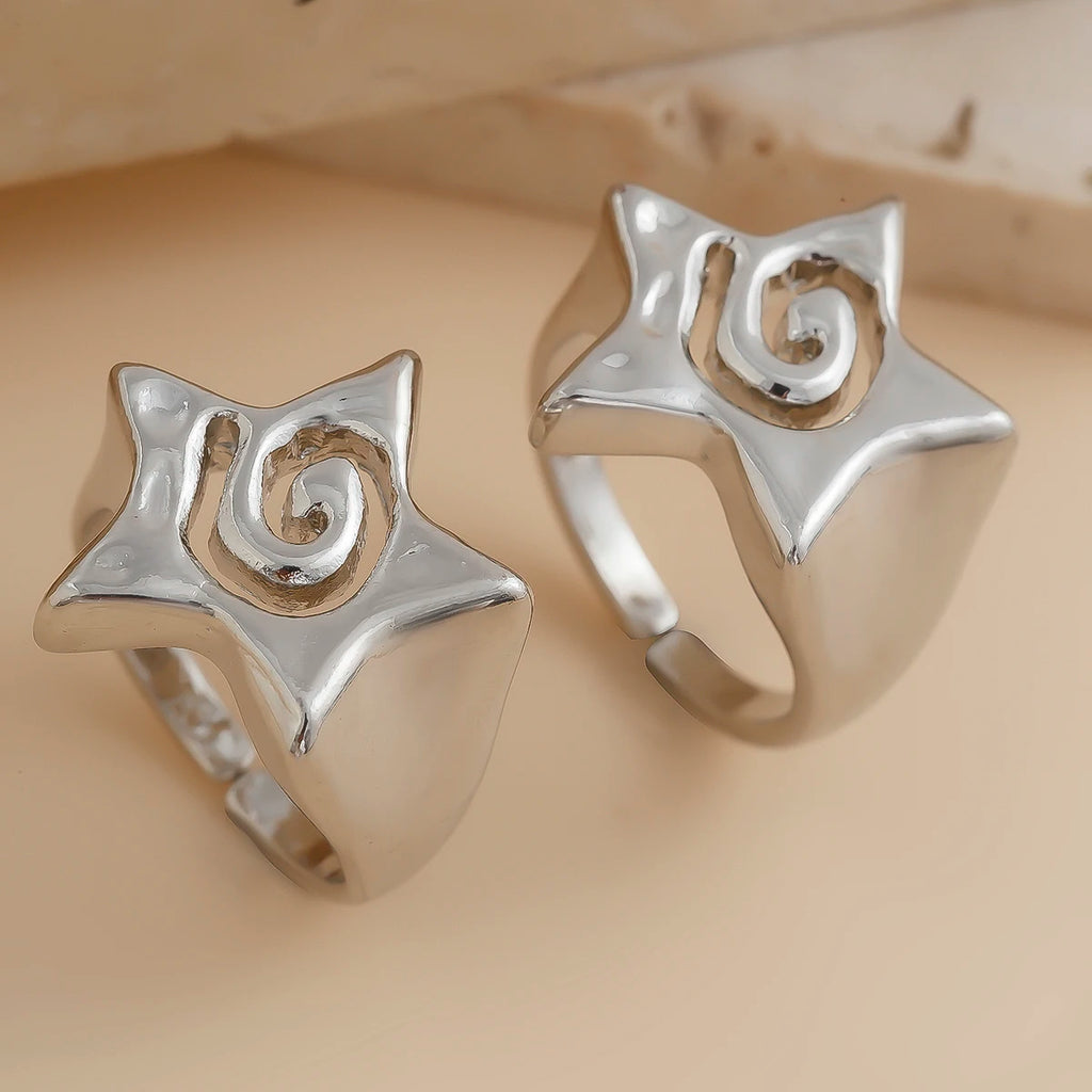 Ring Stern Pentagon Silber