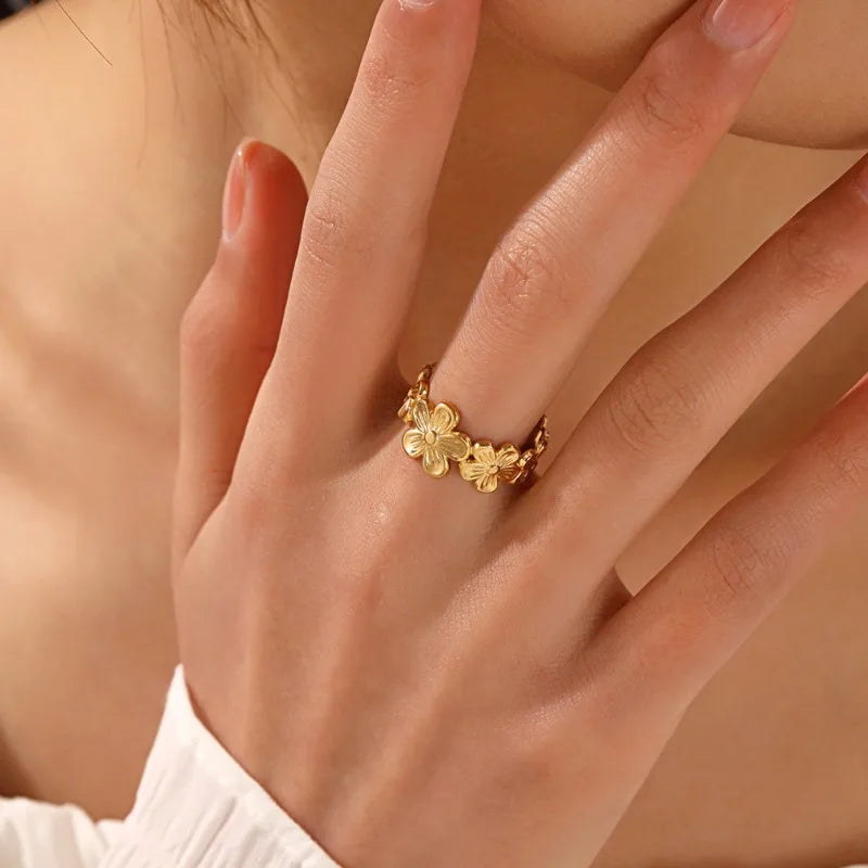 Ring Blumenringe Golden
