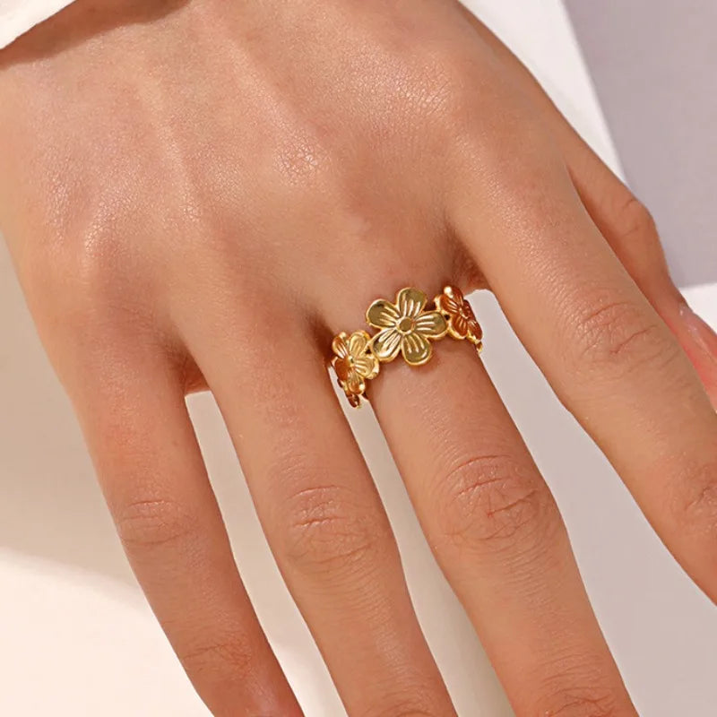 Ring Blumenringe Golden