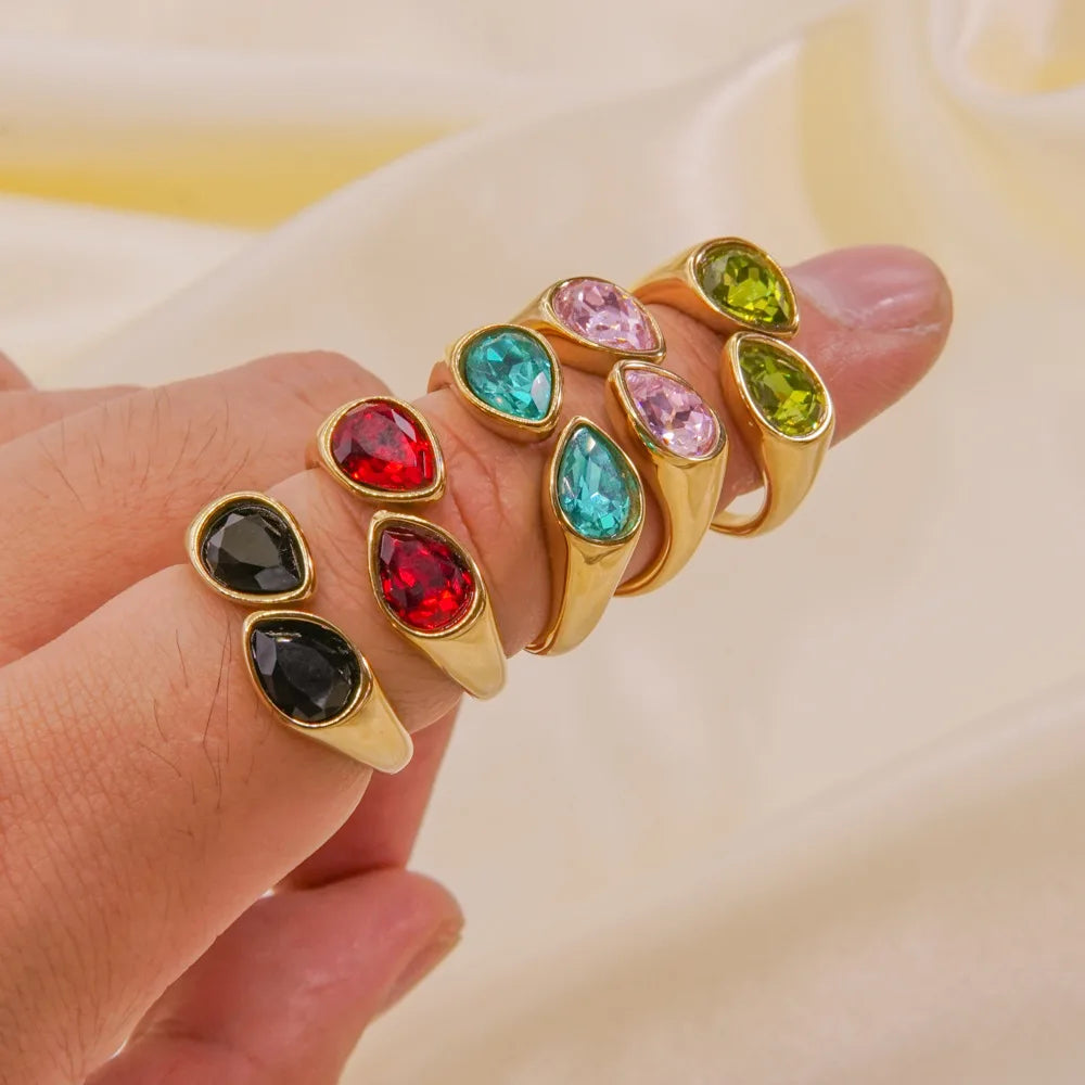 Ring Tropfen Perle Farbig Hellblau