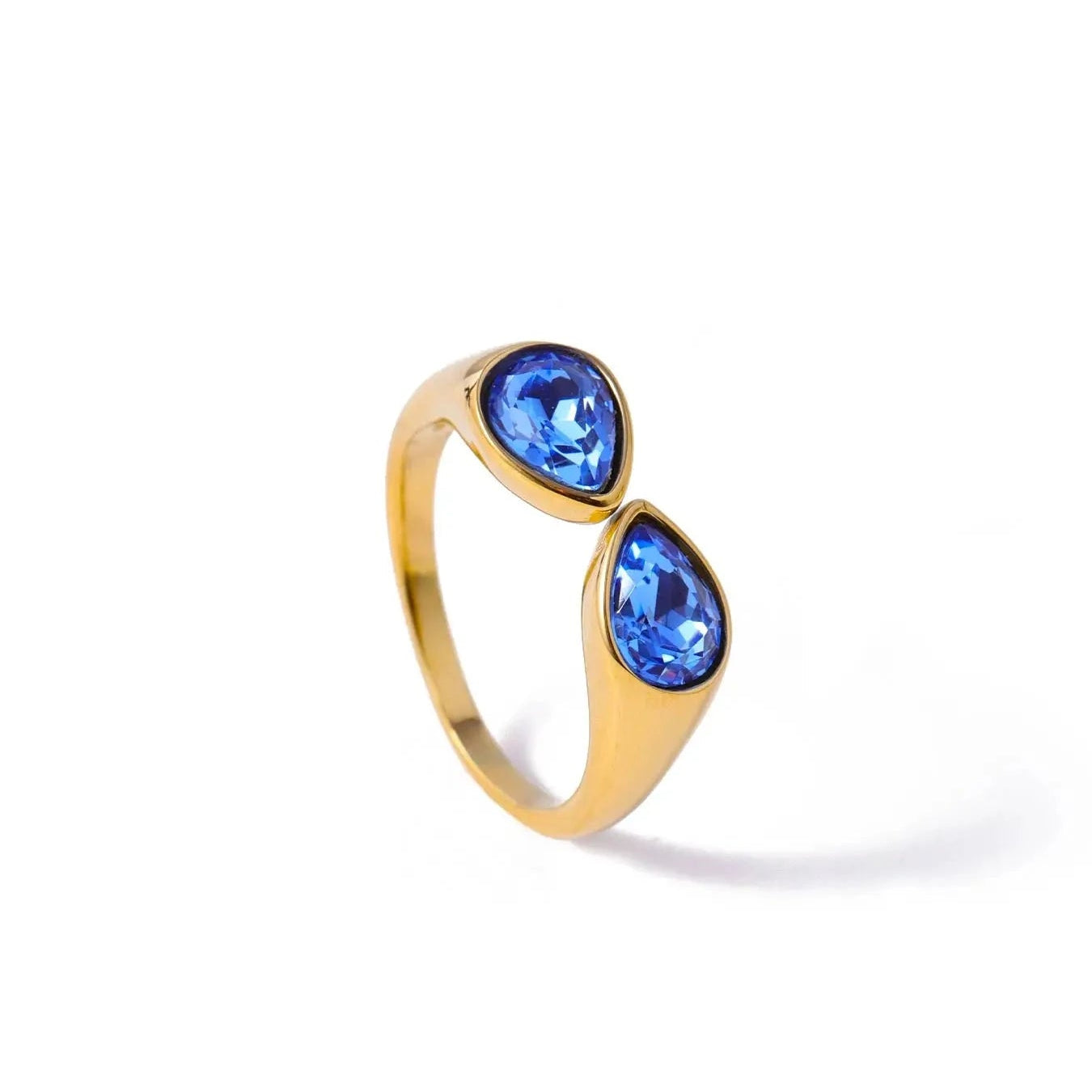 Ring Tropfen Perle Farbig Blau 