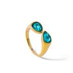 Ring Tropfen Perle Farbig Hellblau