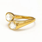 Ring Tropfen Perle Farbig Weiß