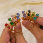 Ring Tropfen Perle Farbig Rot