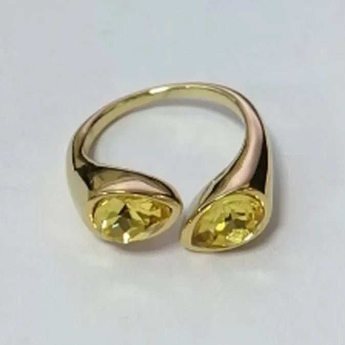 Ring Tropfen Perle Farbig Gelb