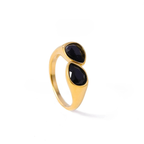 Ring Tropfen Perle Farbig Schwarz