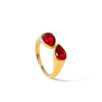 Ring Tropfen Perle Farbig Rot