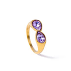 Ring Tropfen Perle Farbig Violett