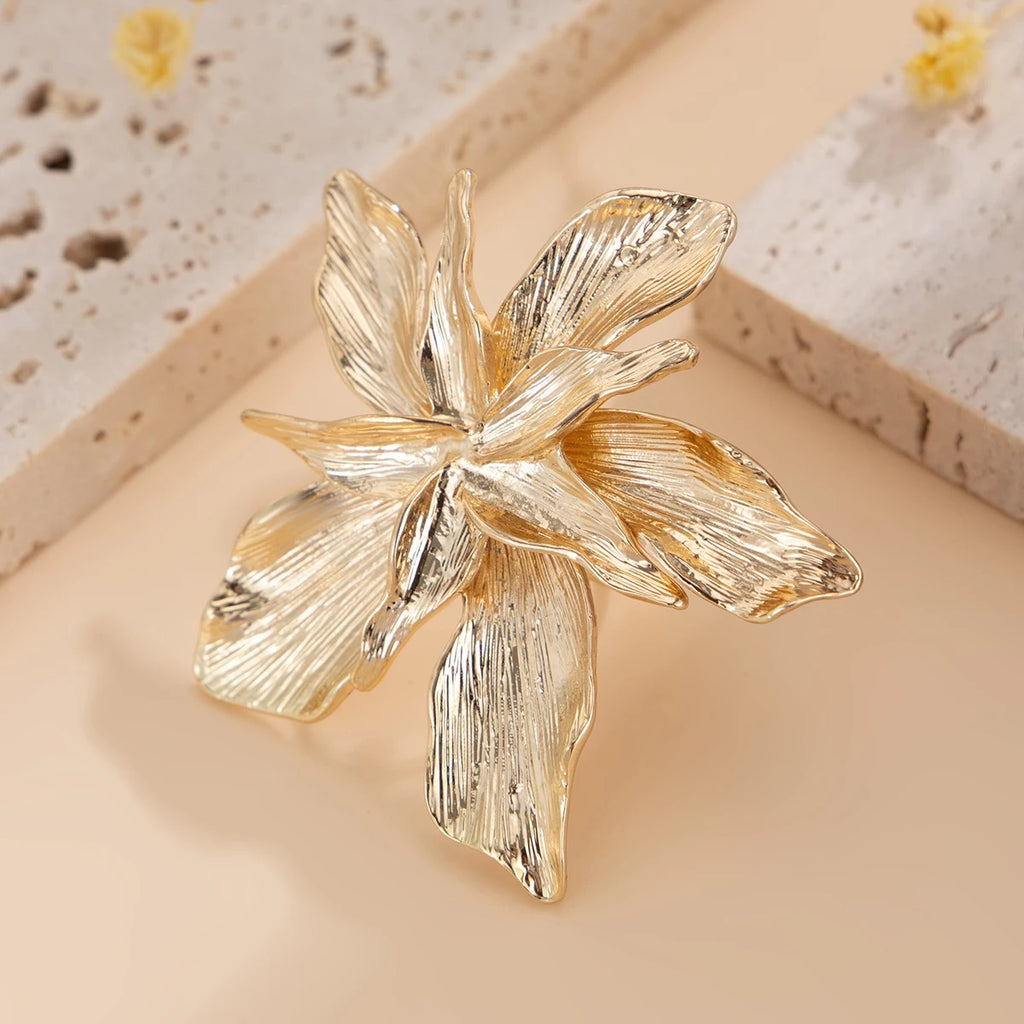 Ring großer Blumenring Gold