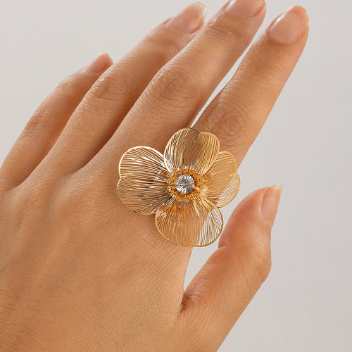 Ring Großer zarter Blumenring Gold