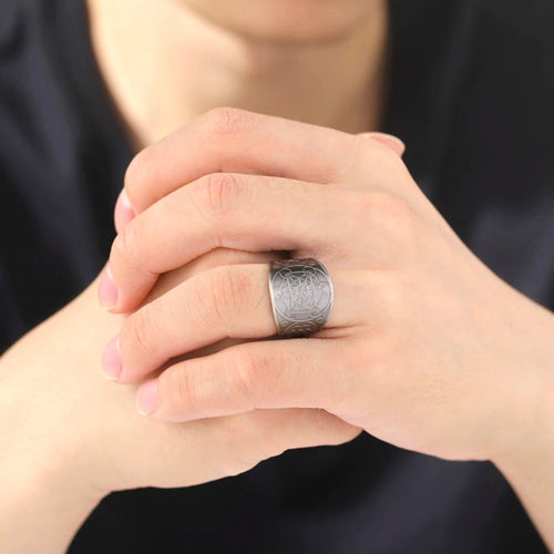 Herrenring Metatrons Würfel Silber