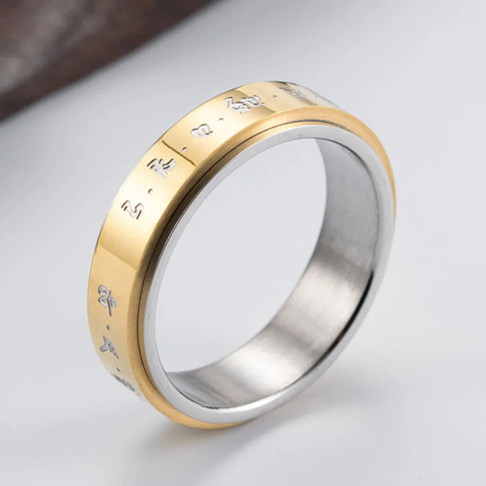 Ring mit Mustern für Männer oder Frauen Anti-Stress drehbar gold