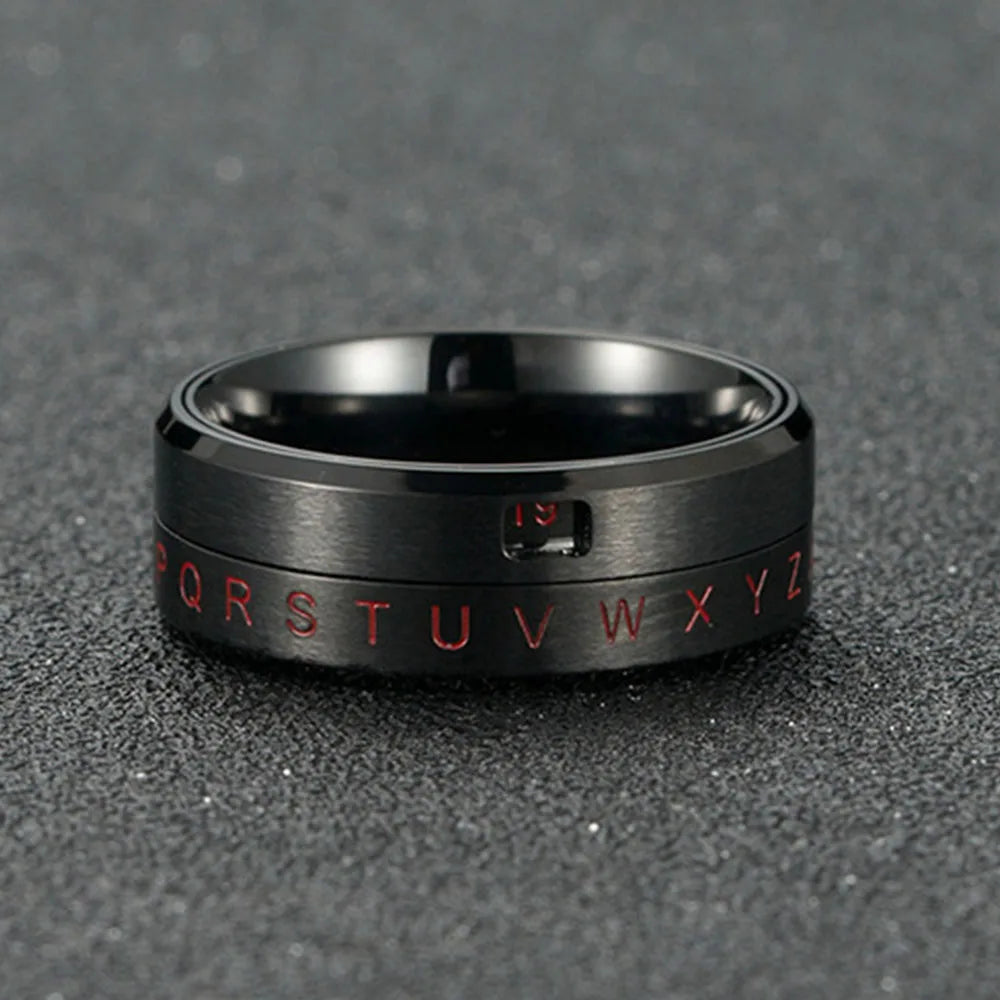 Ring Buchstaben Anti-Stress Drehend Schwarz