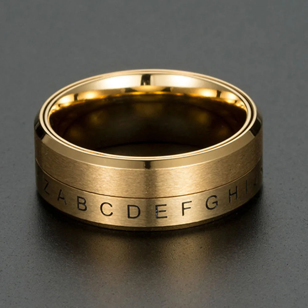 Ring Buchstaben Anti-Stress Drehend Gold