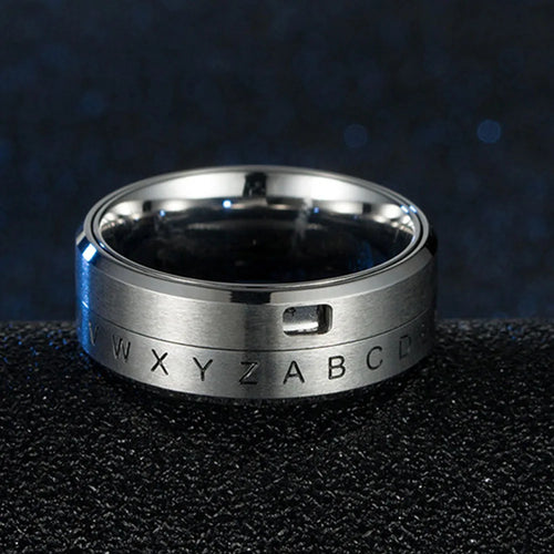 Ring Buchstaben Anti-Stress Drehend Silber