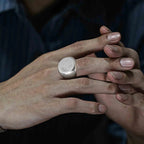 Ring Schwarze Würfel Metatron silber