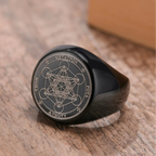 Ring Schwarze Würfel Metatron schwarz