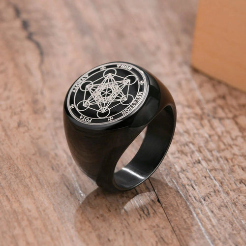 Ring Schwarze Würfel Metatron schwarz
