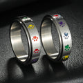 Ring mit Herzen oder Pfoten, drehbarer Anti-Stress-Ring Pfoten