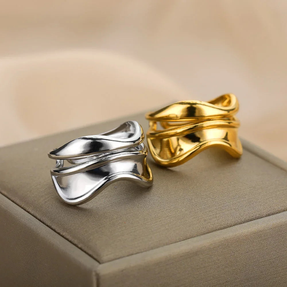 Ring im Wassertropfen-Stil Silber