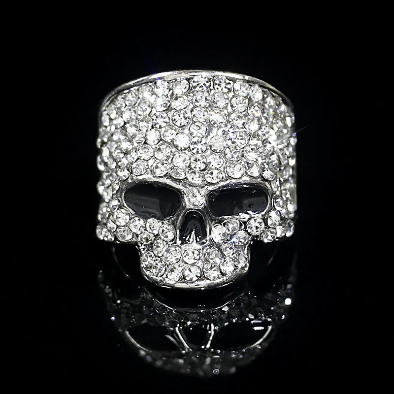 Totenkopf-Ring mit Strass
