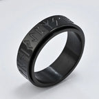 Ring Wikinger Herren Anti-Stress Drehbar Schwarz