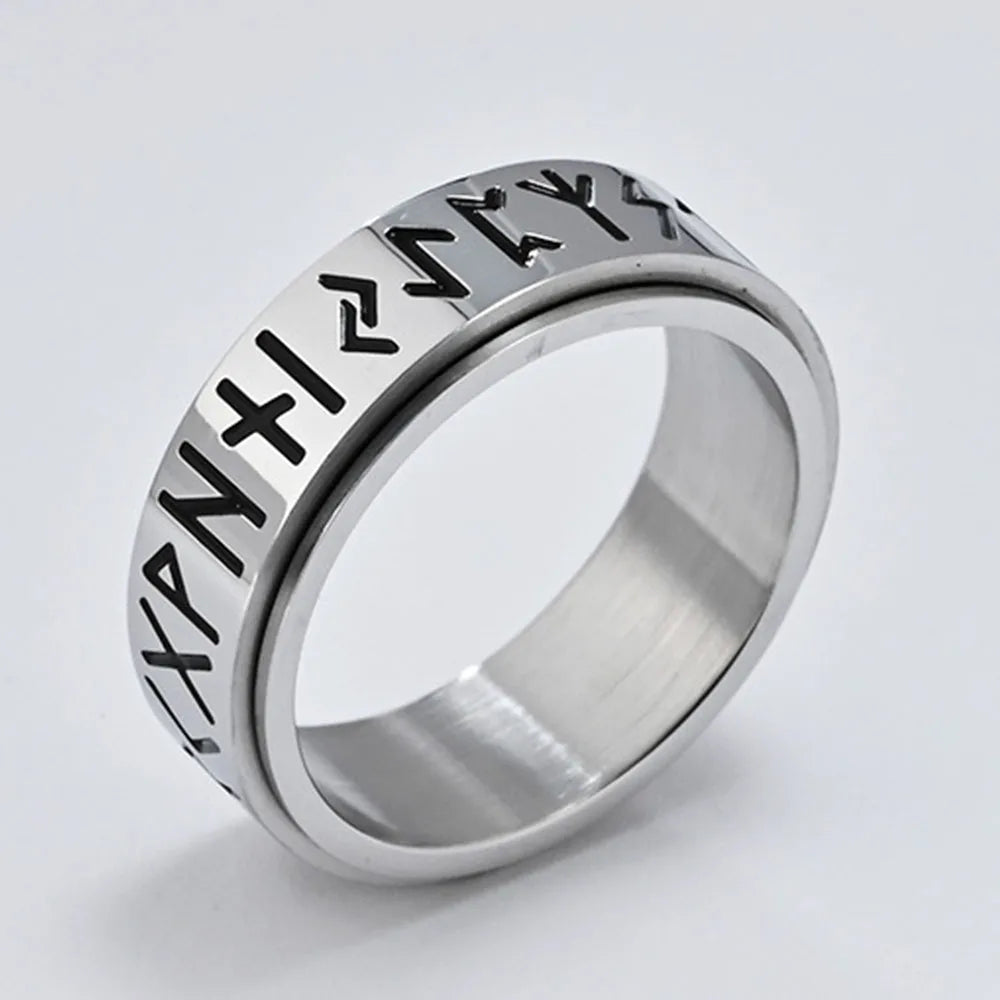 Ring Wikinger Herren Anti-Stress Drehbar Silber