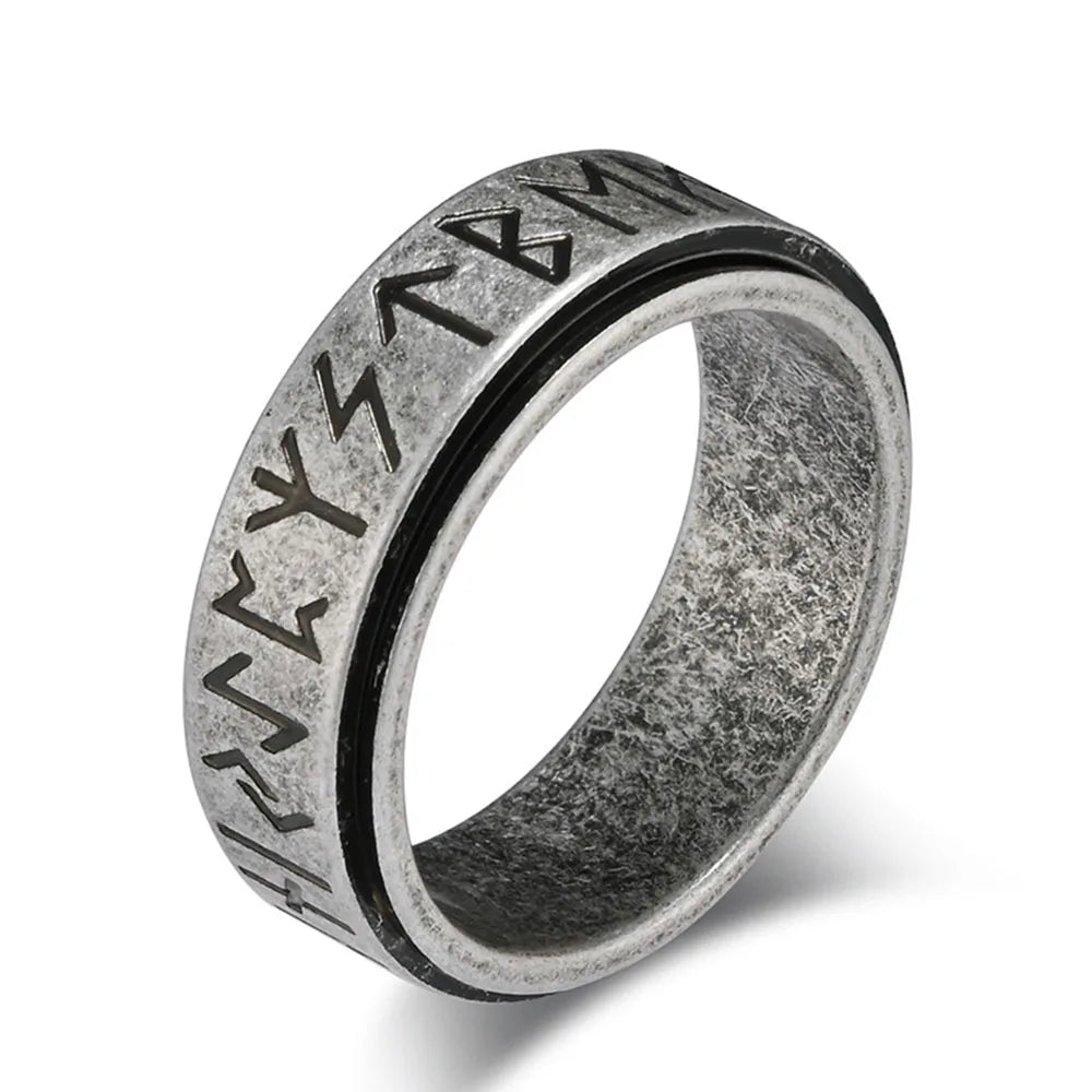 Ring Wikinger Herren Anti-Stress Drehbar Grau