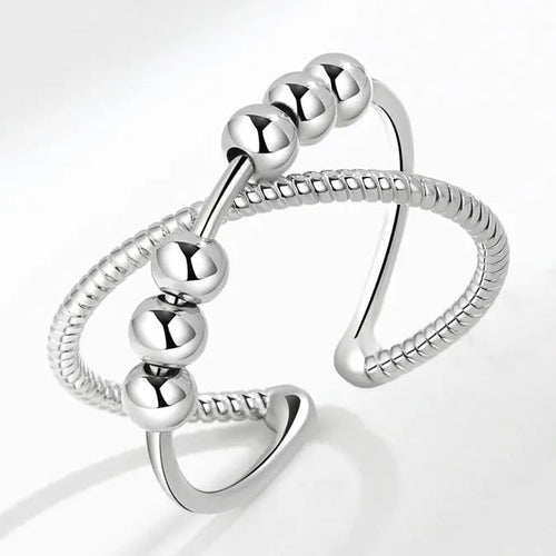 Anello antistress dallo stile futuristico con sfere rotanti