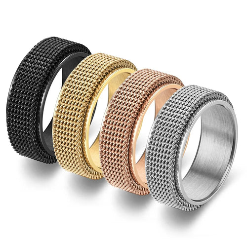 Drehbarer Anti-Stress-Ring mit gedrehtem Muster Schwarz