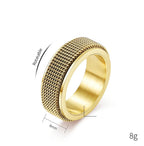Bague anti-stress rotative à motif torsadé