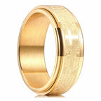 Bague anti-stress rotative avec croix chrétienne or