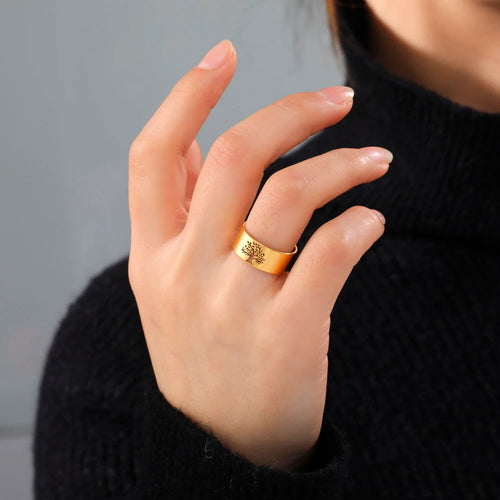 Lebensbaum Ewigkeit Ring Gold