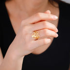 Lebensbaum Damenring Herzring Siegelring Gold