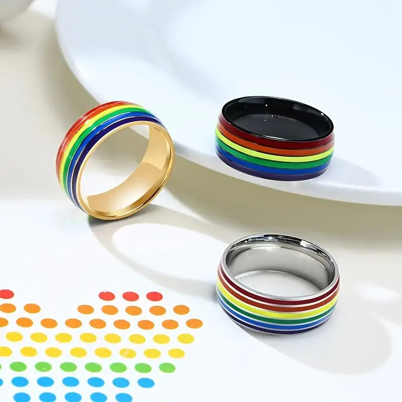Regenbogenring für Herren gold
