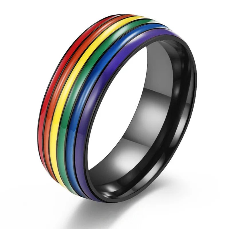 Regenbogenring für Herren schwarz