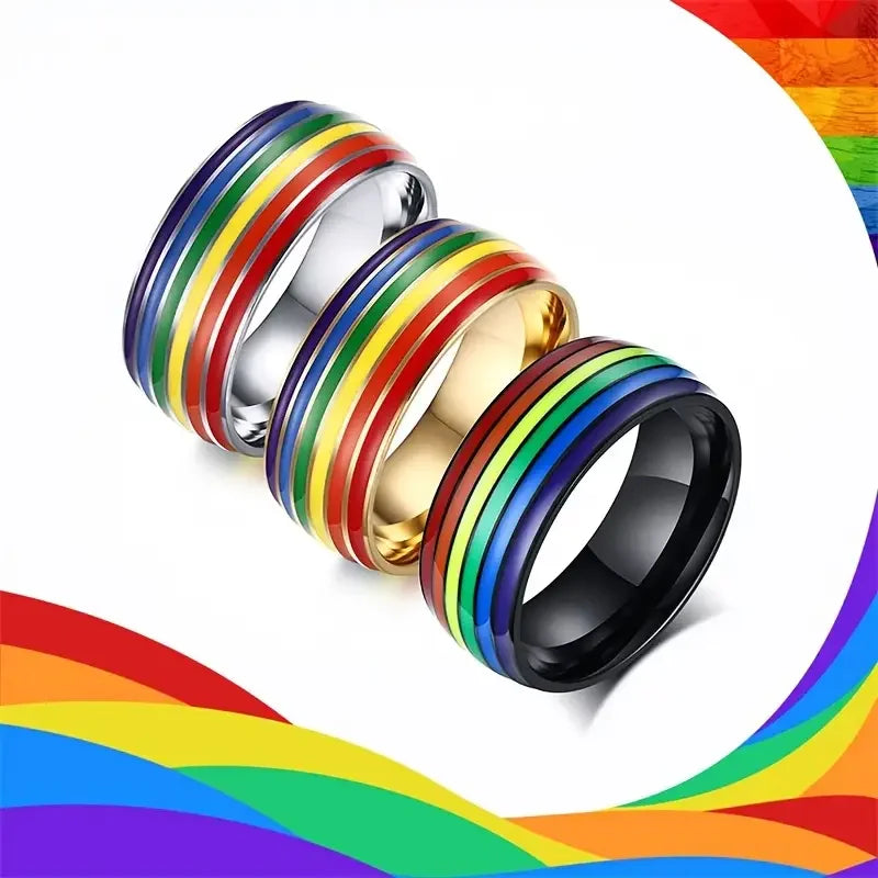 Regenbogenring für Herren schwarz