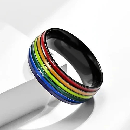 Regenbogenring für Herren schwarz