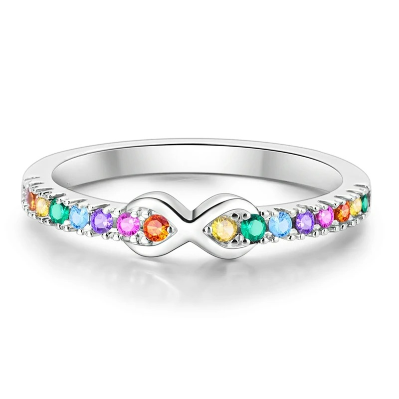Regenbogenring mit Unendlichkeitssymbol