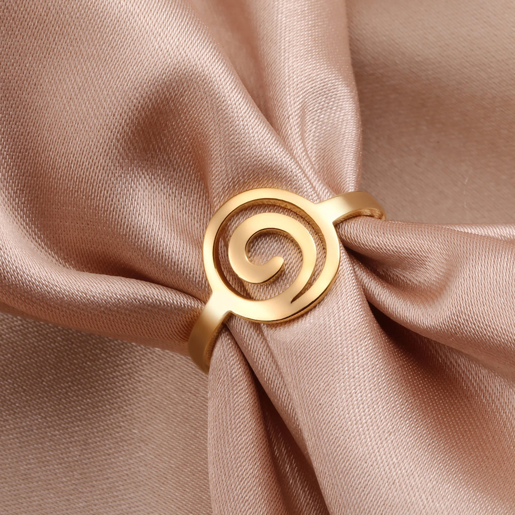 Ring im Spiraldesign für Damen, rund, Gold