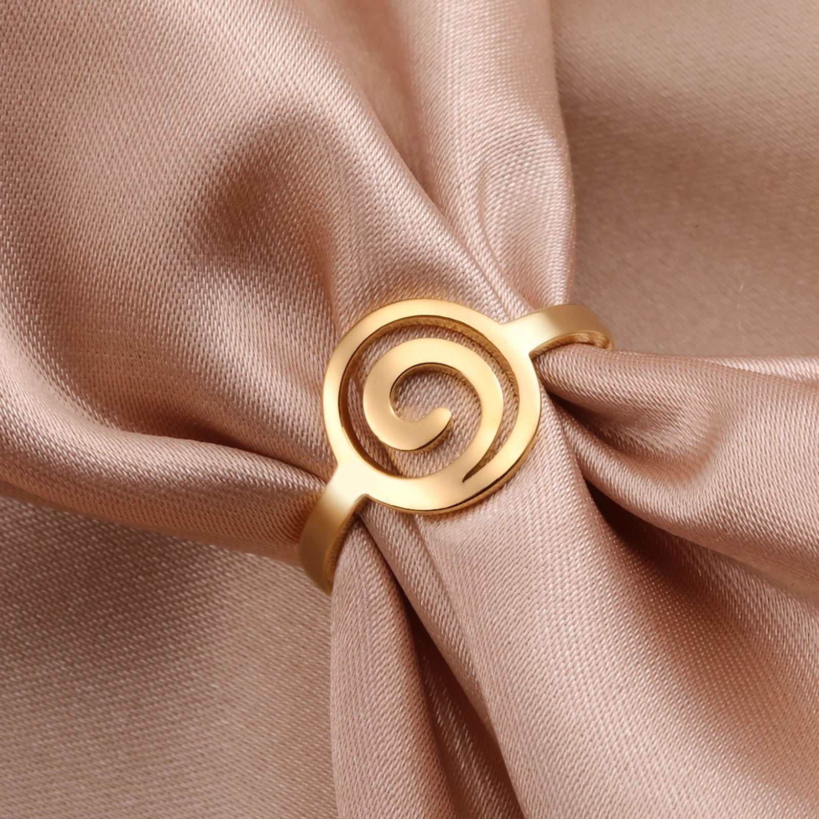 Ring im Spiraldesign für Damen, rund, Gold